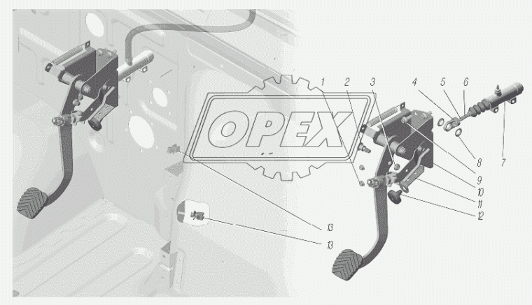С41R11-1602408 Педаль сцепления в сборе с кронштейном ГАЗон Некст ГАЗ
