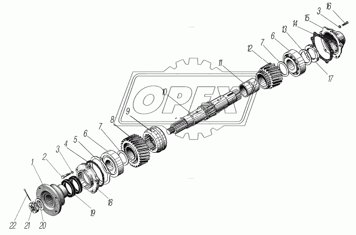 4320ЯМ-1802025-20 Вал первичный РК УРАЛ; (снят с производства замена на 4320ЯМ-1802025) Урал