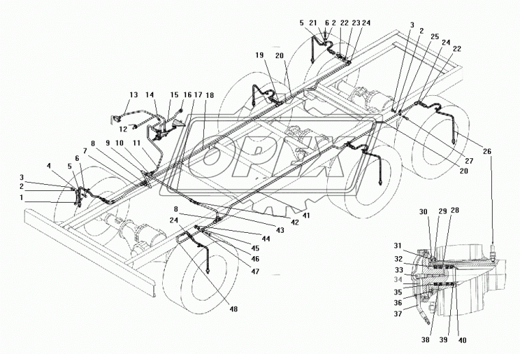 375-4225251 Фитинг Фланец (штуцер) Рнаруж=М14х1,5/М20х1,5/Рвнутр=М12х1,5 L=35 К=22 перех. Урал