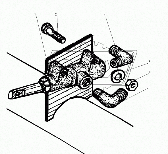 4322-3522018 Кран 130х50 3отв м16х1,5 креп 2отв.ф8 управления давлением кабинный с угольниками Урал