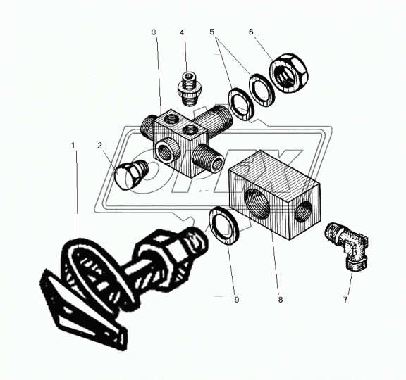 339999 Фитинг Тройник Рвнутр=М14х1,5/М14х1,5/М22х1,5 L=28х45 Урал