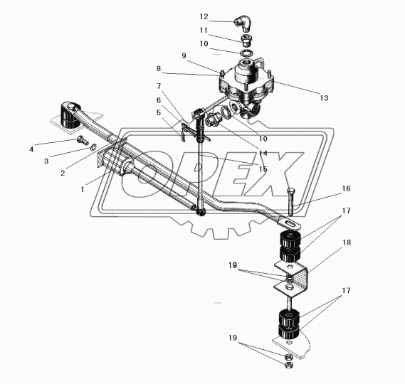 4320Х-3506688 Тяга L=235; М8х1,25 Р=36 вертикальная, прямая Урал