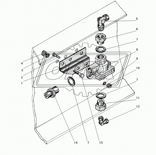339545 Фитинг Штуцер Рнаруж=М16х1,5/М22х1,5 К=22 L=35 под обрат.конус/прямой; Lобщ=33 Lнар=13/13 К=27 Урал