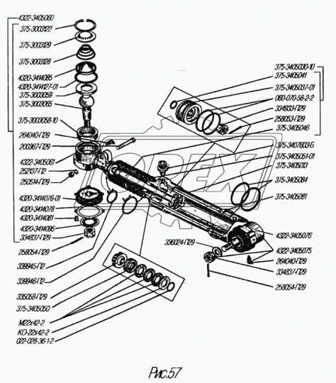 4322-3405075 Наконечник цилиндра ГУР ЯМЗ в сб.,подвод масла слева,на а/м до марта 2003г.; (обыч.палец) Урал
