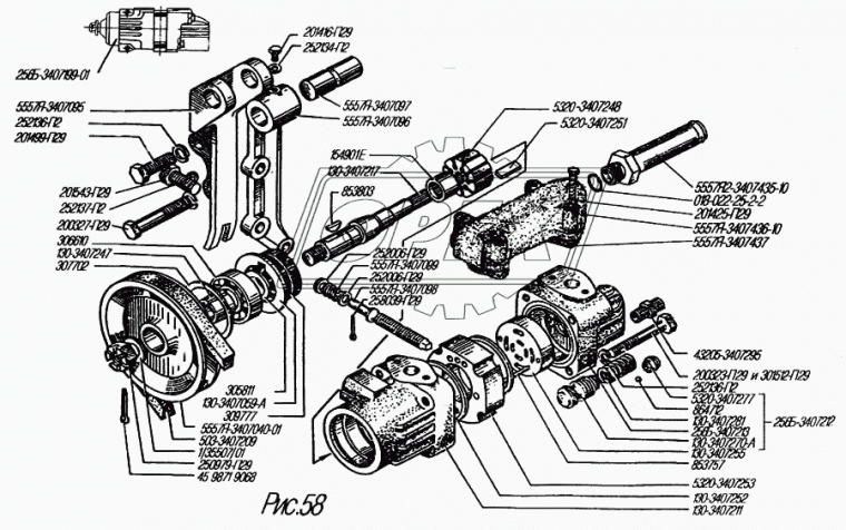 5557Я2-3407435-10 Фитинг (штуцер) прямой; под шланг ф22/ Рнаруж=М20х1,5; К=27 L=200 коллектора Урал