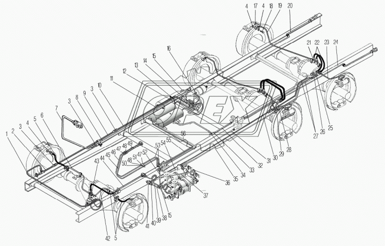 4320У5-3506082 Трубка тормозная УРАЛ от тройника к мосту заднему медь Урал