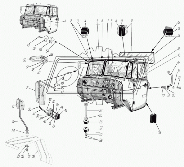 4320Я5-5000012 КАБИНА В СБОРЕ Урал