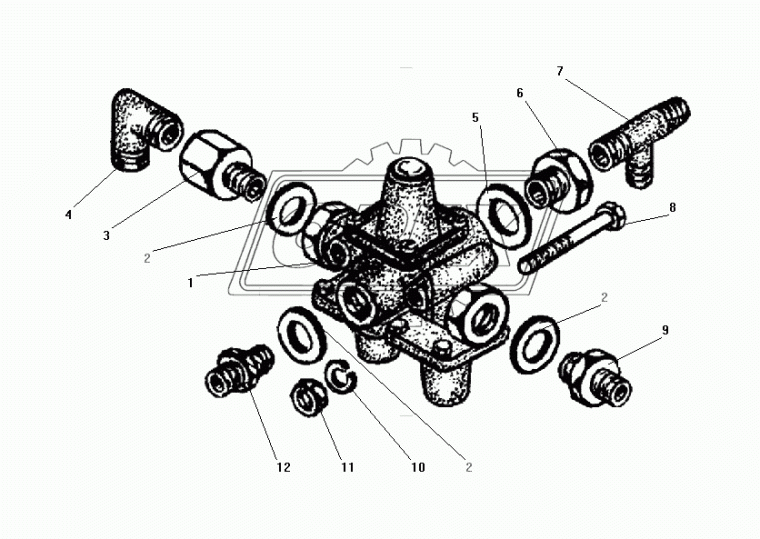 339947 Фитинг Штуцер Рнаруж=М16х1,5/М20х1,5 К=22 L=35 прямой/под обрат.конус Урал