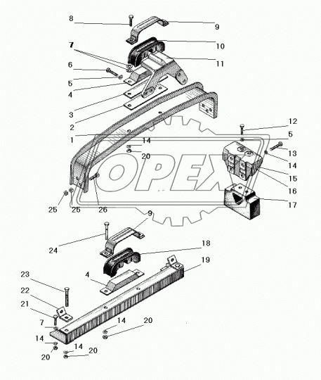 4320Я-1001150-10 Балка передней опоры двигателя УРАЛ дв.ЯМЗ Урал