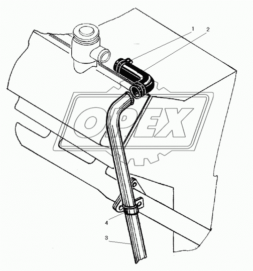 5323-1015573-01 Шланг (патрубок) кривой ф35х45 L=150 котла подогревателя Урал