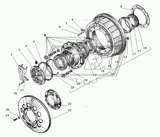 5557-3124087 Кожух защитный колесного крана низкая резина, с 1отв. Урал