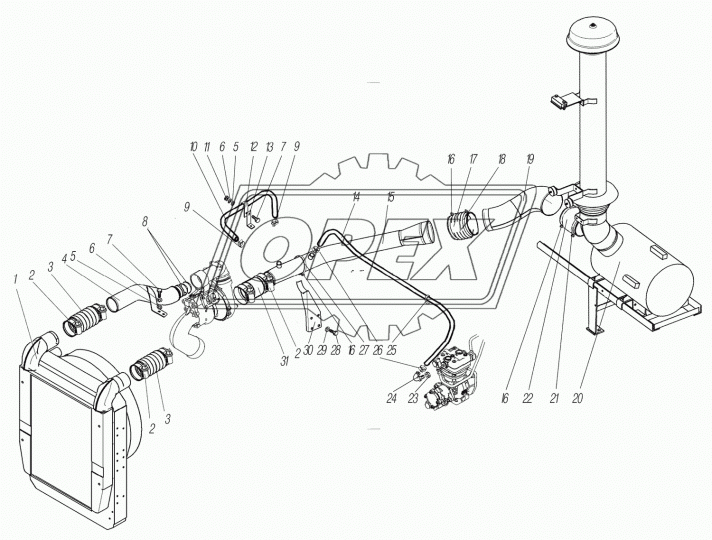 4320Б5-1109112-10 ВОЗДУХОВОД К ТРК Урал