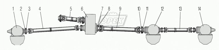 4320БУ-2400010-20 Мост задний УРАЛ 49 зубьев, i=7.49 (АБС, пневмоупр., фланец торц.) Урал