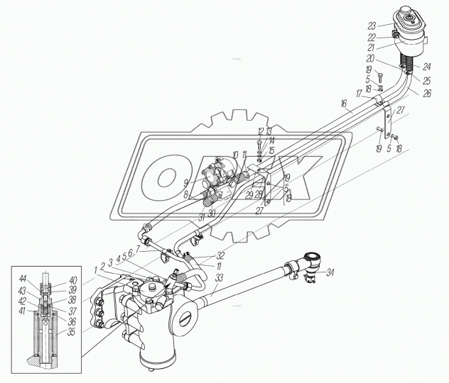 4420БМ-3408668 Рукав (шланг)высокого давления УРАЛ L=490 М24х1,5 Урал