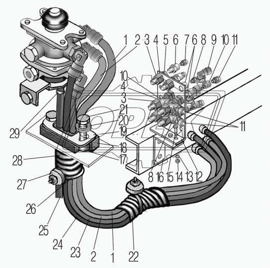 32552Х-3506286 Трубка УРАЛ от крана тормозного Урал