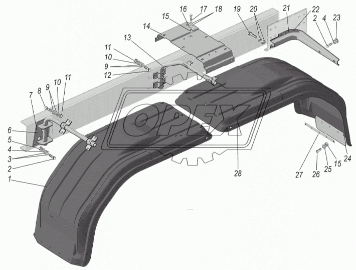44202Е-8404040 КРОНШТЕЙН КРЫЛА ПРАВЫЙ Урал