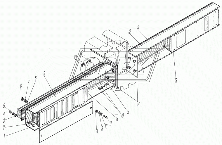 3255-3716014 Кронштейн УРАЛ фонаря заднего Урал
