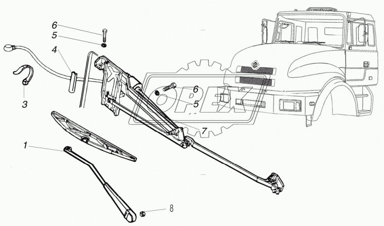 31.5215000 Стеклоочиститель Урал 5323, 63685 (с трапецией) КЗАЭ