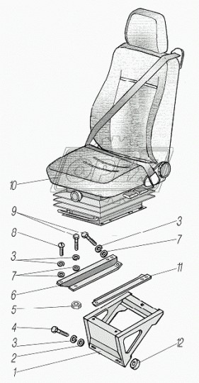 532301-6807019 Кронштейн УРАЛ ограничителя сиденья левый Урал