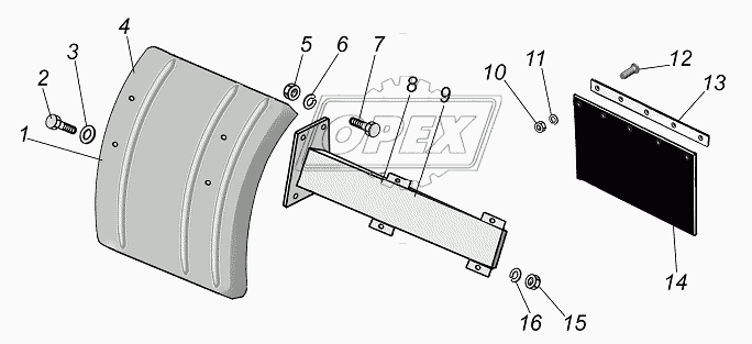 44202-8404043 Кронштейн УРАЛ крепления панели брызговика левого Урал