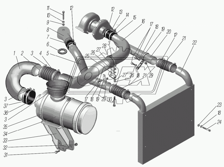 4320Я8-1109112 ВОЗДУХОВОД ВЕРХНИЙ Урал