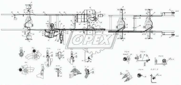 4320Х-3506372 Трубка тормозная УРАЛ от тройника к крану прицепа Урал