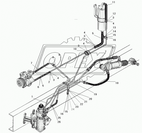 5323-3408727 Шланг МБС ф22х32 L=570 ГОСТ10362-76 насоса ГУР всасывающий (Урал) Урал