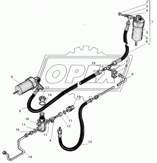 5557-1602188 Фитинг Штуцер Рнаруж=М12х1,5/Рвнутр=М12х1,5 К=19 L=48; 1отв.ф2 включателя Урал