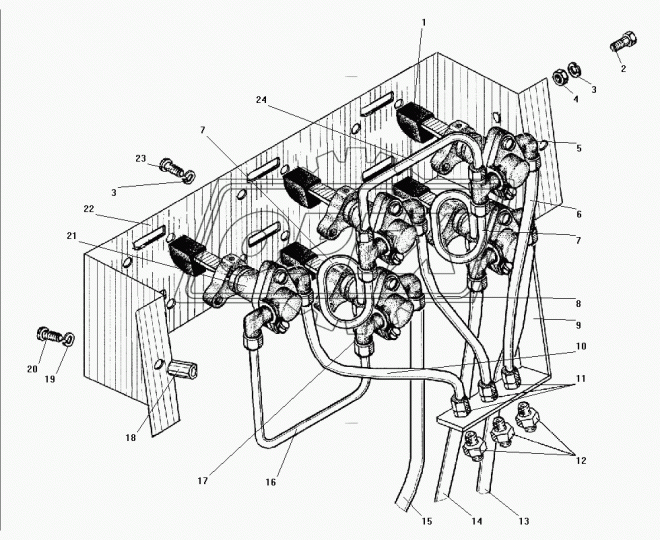 5557-8606128 Трубка (медь) ф5; L=185 Г=М10+К12/Г=М10+К12 в сборе воздуховодная Урал