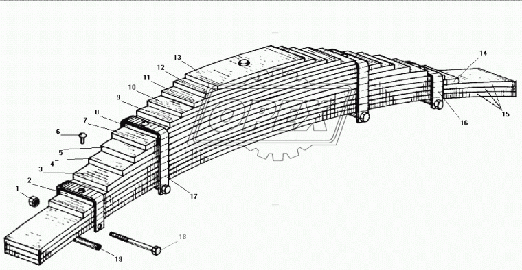 5557-2902068 Втулка распорная хомута рессоры Урал