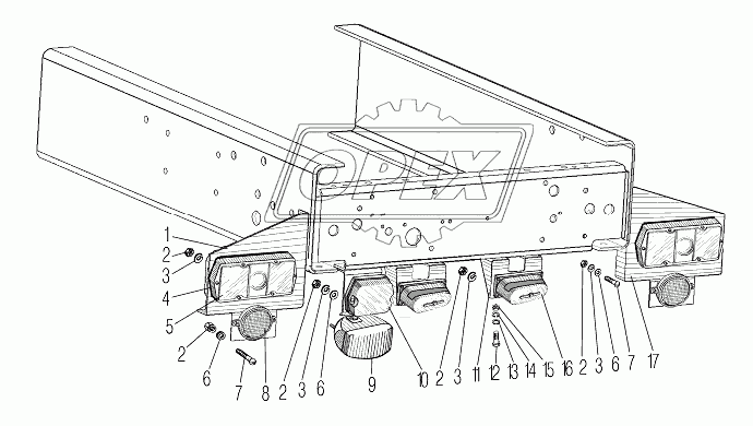 377С-3716014 Кронштейн заднего фонаря правого (треуг.форма) Урал