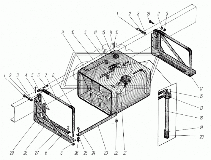 375-1101108-10 Угольник кронштейнов т/бака Урал