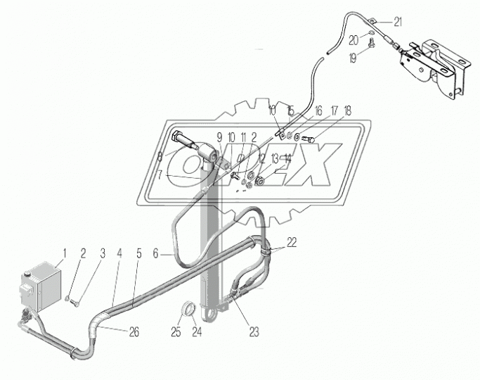 6363-5004094-10 ТРУБКА К ЗАМКУ ЗАПОРА КАБИНЫ Урал