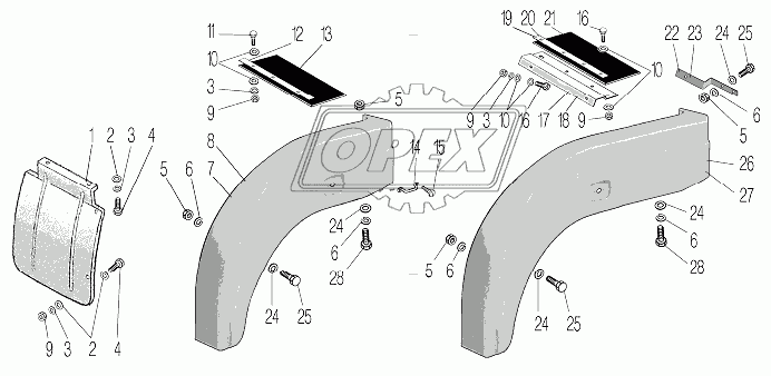 532301-8403015 Крыло (ПВХ) 320х1500 левое в сборе Урал