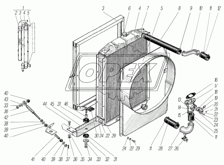 5323Е-1303120 ПАТРУБОК ОТВОДЯЩИЙ Урал