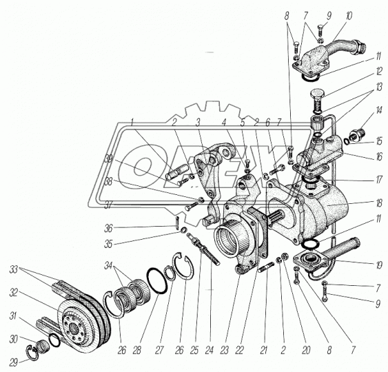 5323Е-3407285 ФЛАНЕЦ С ПАТРУБКОМ Урал