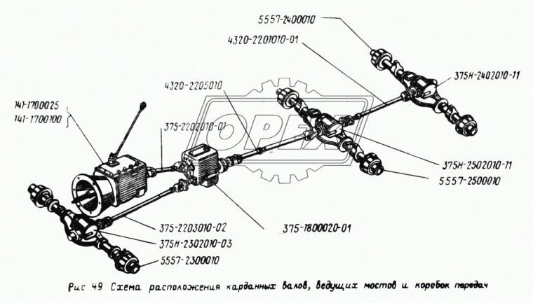 375Н-2502010-11 Редуктор СМ i=8.05 z=48 15отв Урал
