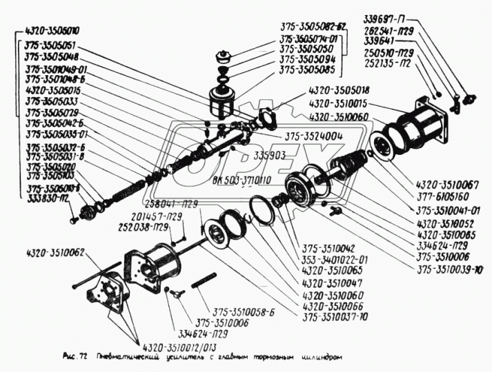 4320-3505018 Прокладка С/Ф; фвнутр=61; 6отв.ф9/1отв.ф15, главного тормозного цилиндра Урал
