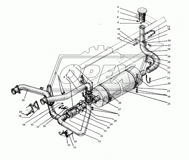 55571-1203550 Труба выпускная в сборе ф102 L=225 кругл фл ф210 Урал