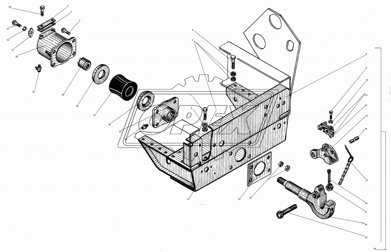 55571-2707228 Поперечина буксирного прибора в сборе Урал