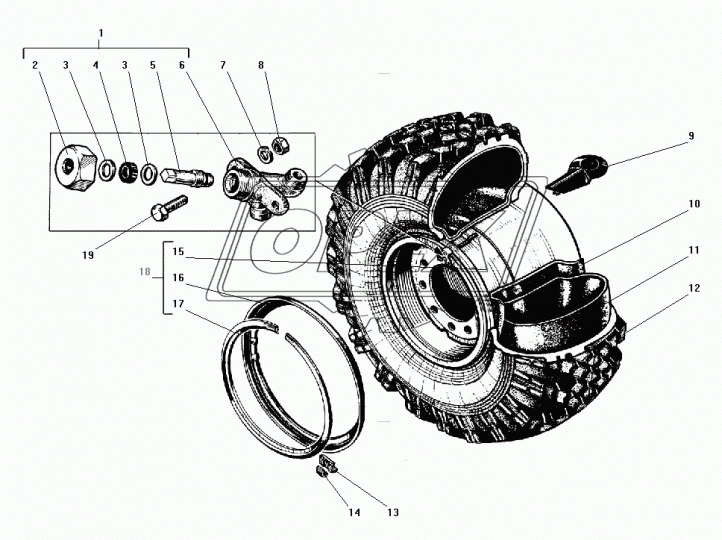 1200х500-508 Камера колесная УРАЛ; (с подкачкой РК-5А-145) АШК
