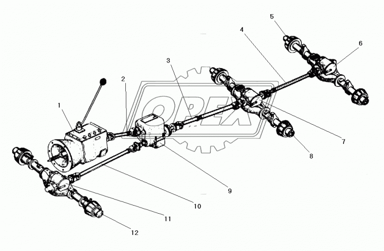 У4320-2205010-01 Вал карданный УРАЛ (L=1192+60 мм., 8 отв., Урал-4320,43202,43203,5557,55571,5960) средний мост УКД