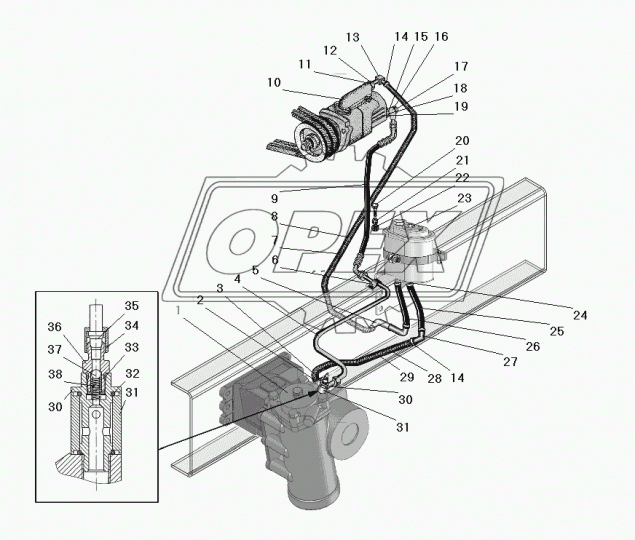 6363-3408599 Фитинг Угольник поворотный Т-образ. 40х95; Рнаруж=М24х1,5/под штуцер ф20 К=27 Урал
