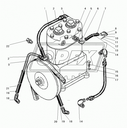 63621-3509275 Фитинг (угольник); под шланг ф25/ Рнаруж=М22х1,5 Урал