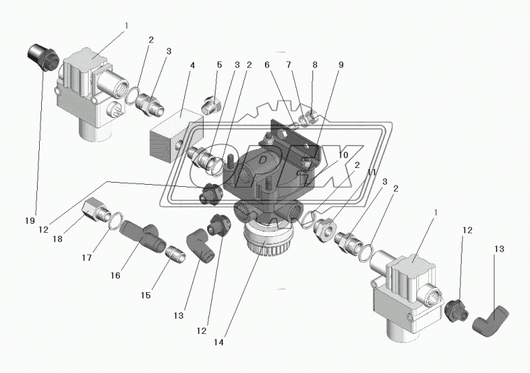 63685-3518100 Фитинг (тройник); Рвнутр=М16х1,5/16х1,5/16х1,5 L=28х50 переходник модуляторов УРАЛ Урал
