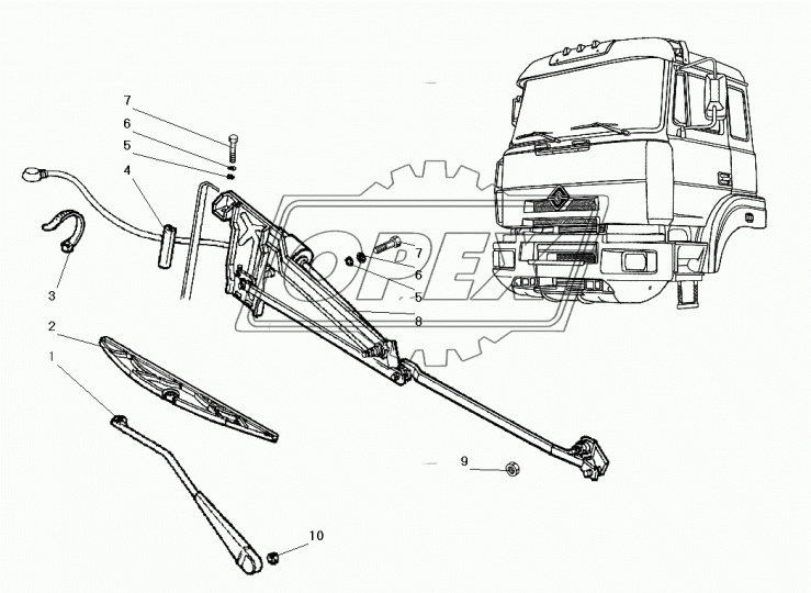 5323РХ-5205007 Стеклоочиститель Урал 5323, 63685 (с трапецией) Урал