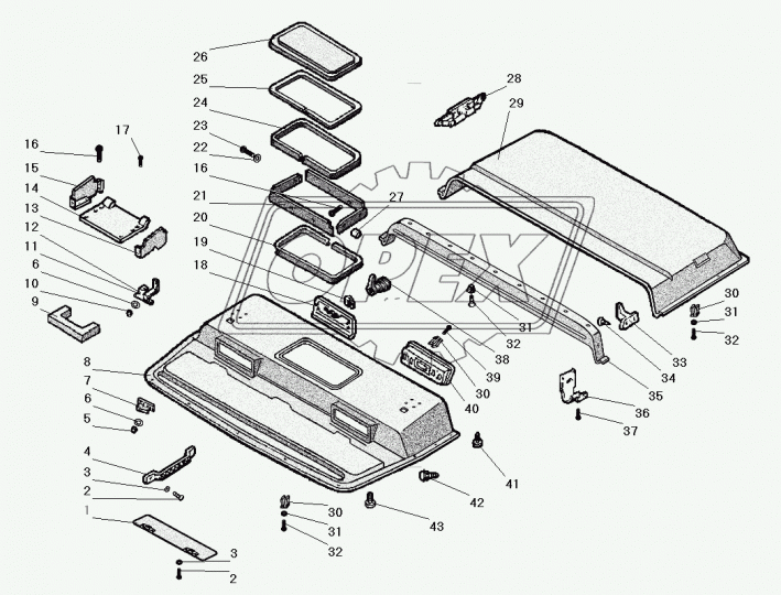 63645-5702015 Обивка крыши передняя Урал