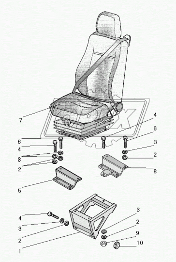 330-6807059 Кронштейн задний Урал