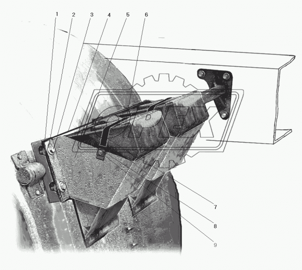 6367-3927031 Кронштейн УРАЛ упора противооткатного Урал