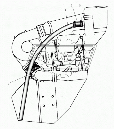 6363-1014012 Труба вентиляции картера Урал
